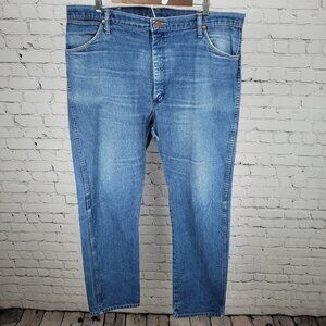VTG Wrangler Blue Heavy Denim 100% Cotton Jeans USA Made Size 42x34 (41x33)